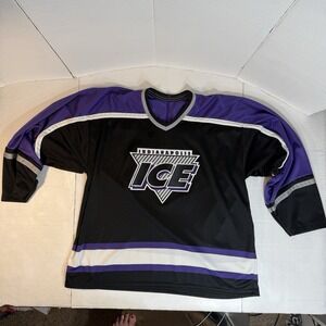 Ice Jersey L 90s 00s Y2k Indianapolis IHL International CHL‎ Hockey Club Tee EUC